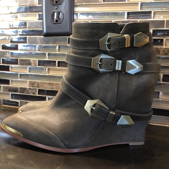 Vince Camuto Kannon belted wedge boots